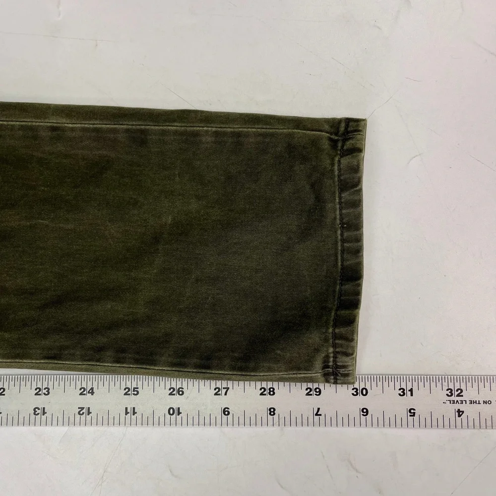 Dondup Gaubert Mens Olive Green Slim‎ Fit Velvet Corduroy Trousers Italy